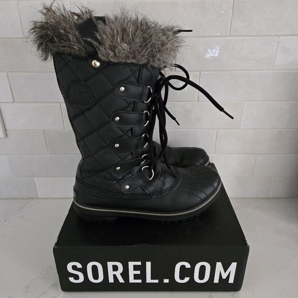 Sorel Tofino II Waterproof Insulated Winter Snow Boots Lace-Up Black Stone Sz 8 - Picture 2 of 10